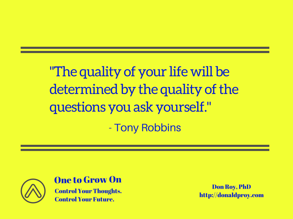 Tony Robbins quote on questions